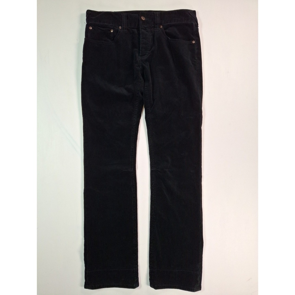 Elwood Denim Company Mens Black Corduroy Pants Straight Leg Size 32 Stretch